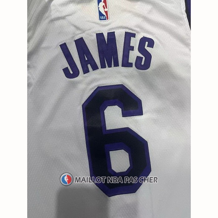 Maillot Los Angeles Lakers LeBron James NO 6 Ville 2022-23 Blanc
